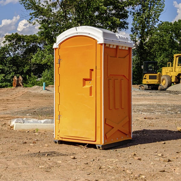 how often are the portable restrooms cleaned and serviced during a rental period in Oakwood